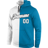 Custom Stitched Panther Blue White-Gray Split Fashion Sports Pullover Sweatshirt Hoodie