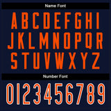 Custom Navy Orange-White Split Fashion Football Jersey
