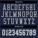 Custom Navy Gray-White Split Fashion Football Jersey