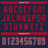 Custom Navy Red-White Split Fashion Football Jersey
