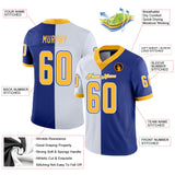 Custom Royal Gold-White Split Fashion Football Jersey