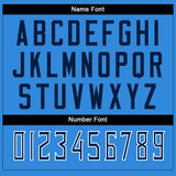 Custom Powder Blue Navy-White Split Fashion Football Jersey