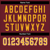 Custom Burgundy Gold-White Split Fashion Football Jersey
