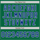Custom Kelly Green Royal-Gray Authentic Split Fashion Baseball Jersey