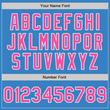 Custom Powder Blue Pink-White Authentic Split Fashion Baseball Jersey