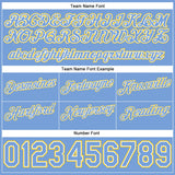 Custom White Light Blue-Gold Authentic Throwback Split Fashion Basketball Shorts
