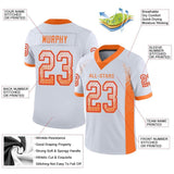 Custom White Orange-Red Drift Fashion Football Jersey