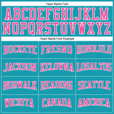 Custom Teal Pink-White Authentic Throwback Basketball Jersey
