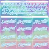 Custom Tie Dye Light Blue-White 3D Authentic Baseball Jersey