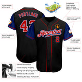 Custom Black Red-Royal Authentic Two Tone Baseball Jersey