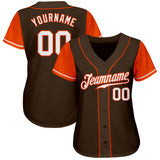 Custom Brown White-Orange Authentic Two Tone Baseball Jersey