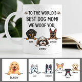 Best Dog Mom, I Woof you, Personalized Mug, Custom Gift for Dog Lovers