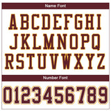 Custom White Burgundy-Gold Mesh Authentic Football Jersey