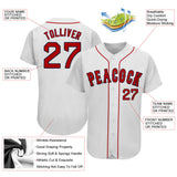 Custom White Red-Navy Authentic Baseball Jersey