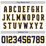 Custom White Navy Pinstripe Navy-Gold Authentic Baseball Jersey
