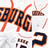 Custom White Black-Gold Authentic Baseball Jersey