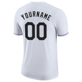 Custom White Black-Gray Performance T-Shirt