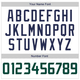 Custom White Hunter Green-Navy Authentic Throwback Basketball Jersey