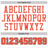 Custom White Orange-Gray Authentic Throwback Basketball Jersey