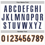 Custom White Navy-Orange Authentic Throwback Basketball Jersey