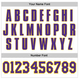 Custom White Purple-Gold Authentic Throwback Basketball Jersey