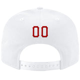 Custom White Red-Black Stitched Adjustable Snapback Hat