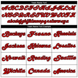 Custom White Red-Black Mesh Authentic Throwback Football Jersey