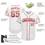 Custom White Red-Gray Authentic Drift Fashion Baseball Jersey
