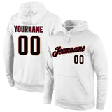 Custom Stitched White Black-Crimson Sports Pullover Sweatshirt Hoodie