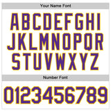 Custom White Purple Pinstripe Purple-Gold Authentic Basketball Jersey