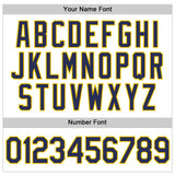 Custom White Navy Pinstripe Navy-Gold Authentic Basketball Jersey