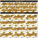 Custom White Gold-Black 3D Pattern Design Halloween Pattern With Pumpkins Authentic Baseball Jersey