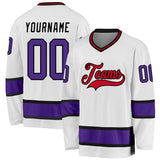 Custom White Purple-Black Hockey Jersey
