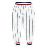 Custom White Royal Pinstripe Royal-Red Sports Pants