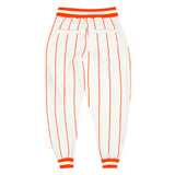 Custom White Orange Pinstripe Orange-White Sports Pants