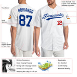Custom White Royal-Red Authentic Baseball Jersey