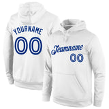 Custom Stitched White White-Royal Sports Pullover Sweatshirt Hoodie