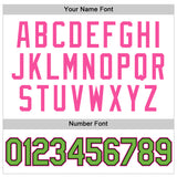 Custom White Neon Green-Pink Authentic Baseball Jersey