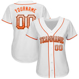 Custom White Orange-Black Authentic Drift Fashion Baseball Jersey