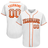 Custom White Orange-Black Authentic Drift Fashion Baseball Jersey