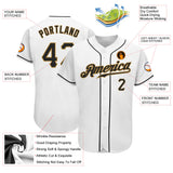 Custom White Black-Old Gold Authentic Baseball Jersey