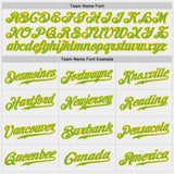 Custom White Neon Green-Gold Authentic Baseball Jersey