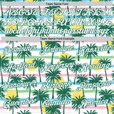 Custom White White-Kelly Green 3D Pattern Design Palm Trees Authentic Basketball Jersey